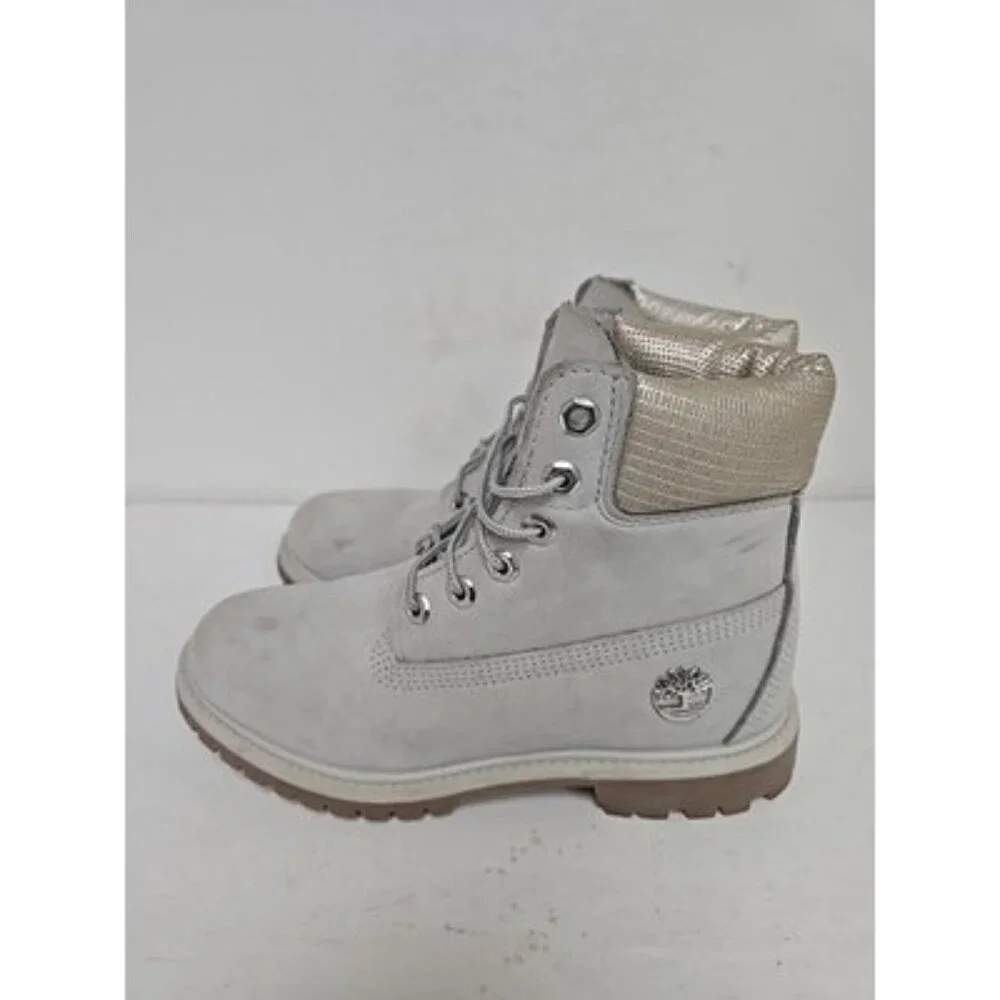 Timberland Women's A1UWF 6" Premium Boots Light Gray Size 7M - Picture 4 of 8